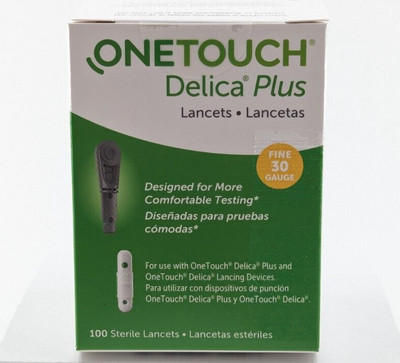 One Touch Delica Plus 30G Lancets (Pack of 100 Units) Expires 2026-08-31 - NEW!