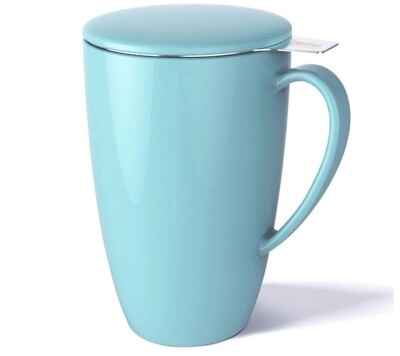 Sweese 15 OZ Porcelain Tea Mug with Infuser and Lid, Loose Leaf Tea Cup, Gift