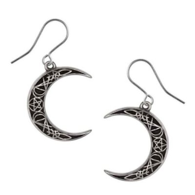 Alchemy Gothic A Pact With A Prince Moon Earrings   Local Stock   Gothic