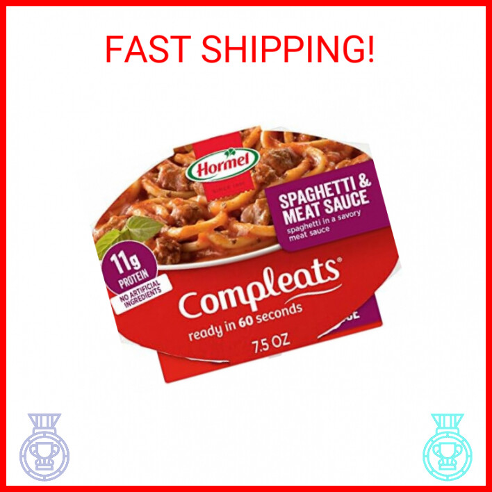HORMEL COMPLEATS Spaghetti & Meat Sauce Microwave Tray, 7.5 oz. (7 Pack)