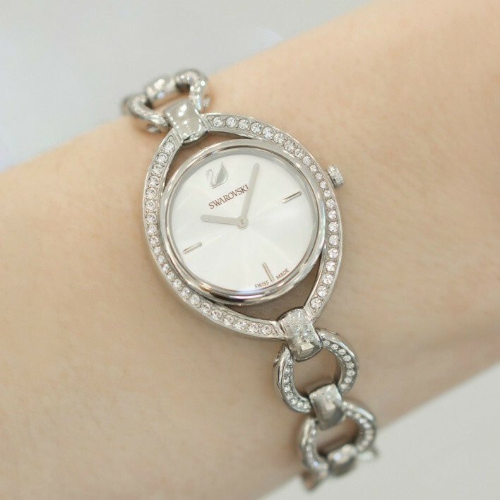 Pre-owned Swarovski Original  Stella Women's Quartz Metal Watch 29x35m 30m Made In Swiss