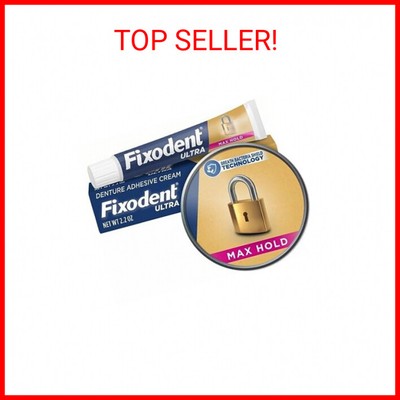 Fixodent Ultra Max Hold Denture Adhesive, 2.2 oz, (Packaging may vary)