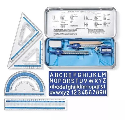 Staedtler Metal Compass Math Set for Drawing, Measuring Tools (557 10 BN 03)
