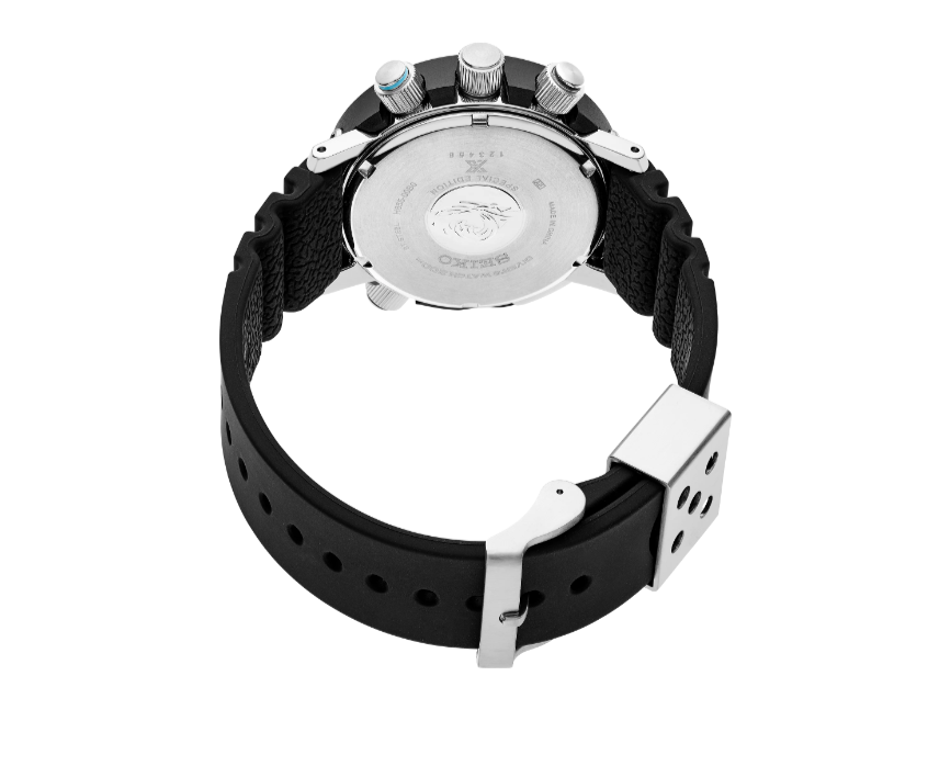 Pre-owned Seiko Prospex Padi Solar Analog-digital Diver's 46.9 Mm Black Dial Men's Watch