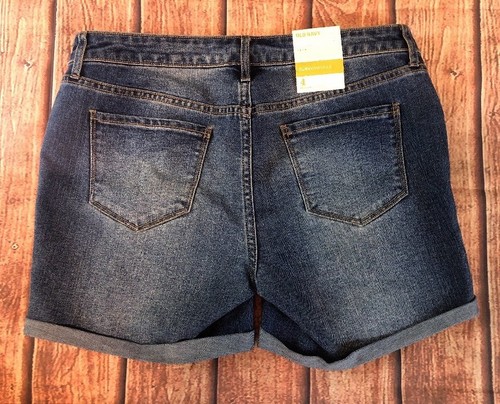 Old Navy Maternity Side Panel Jean Shorts 4 Regular Curvy Profile Distressed