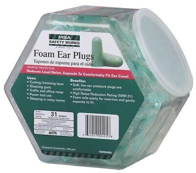 Ear Plugs Foam 100pr Display,No 10059494,  Msa