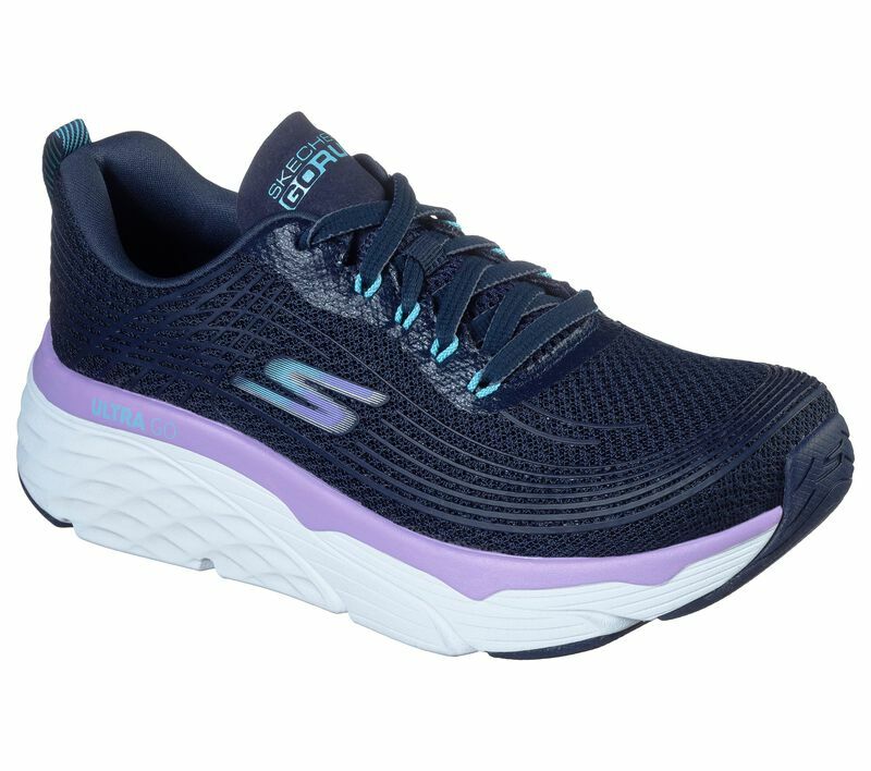 Skechers Navy Lavender Max Амортизирующая обувь из пеноматериала с эффектом памяти для женщин Sport Comfort 17693