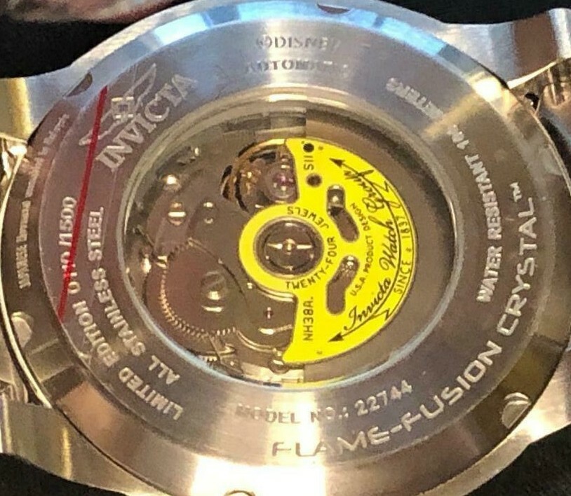 Pre-owned Invicta Disney Mickey 22744 "open Heart" Silver/rose Auto 50mm Men's W/dive Case