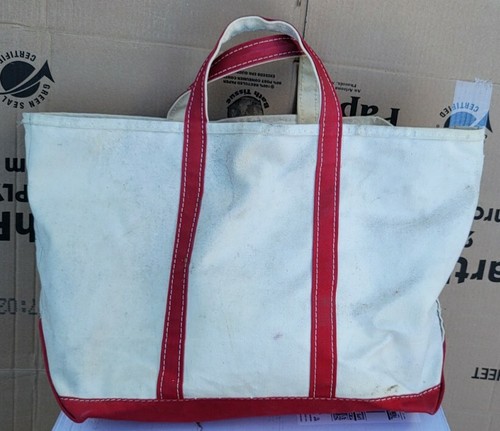 バッグ 80s L.L. Bean Boat And Tote Navy Vintage 80s LL Bean Boat And Tote Canvas Bag Navy Big Size