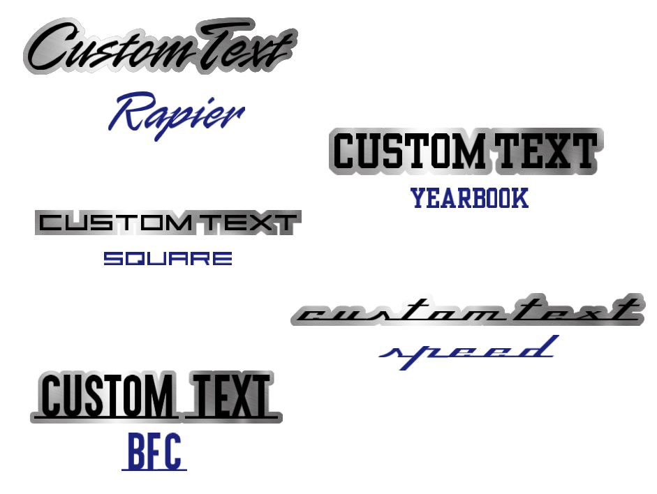 Custom Engraved Car Acrylic Emblem Badge  BRUSHED SILVER  Customized Text Names!