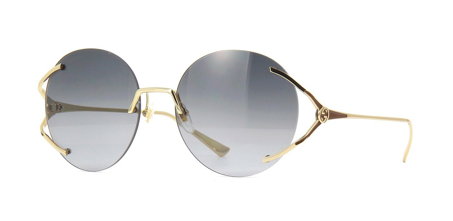 Pre-owned Gucci Gg1151s Havana And Gold/red Brown (003) Sunglasses