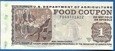 FOOD STAMP COUPON UNC 1996 B $1.00 F06970182Z  M/C I USDA NOTES WITH COVERS