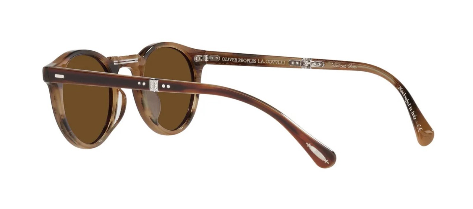 Pre-owned Oliver Peoples Ov 5456su Folding Amaretto Striped Honey/true Brown Sunglasses In True Brown Polarized