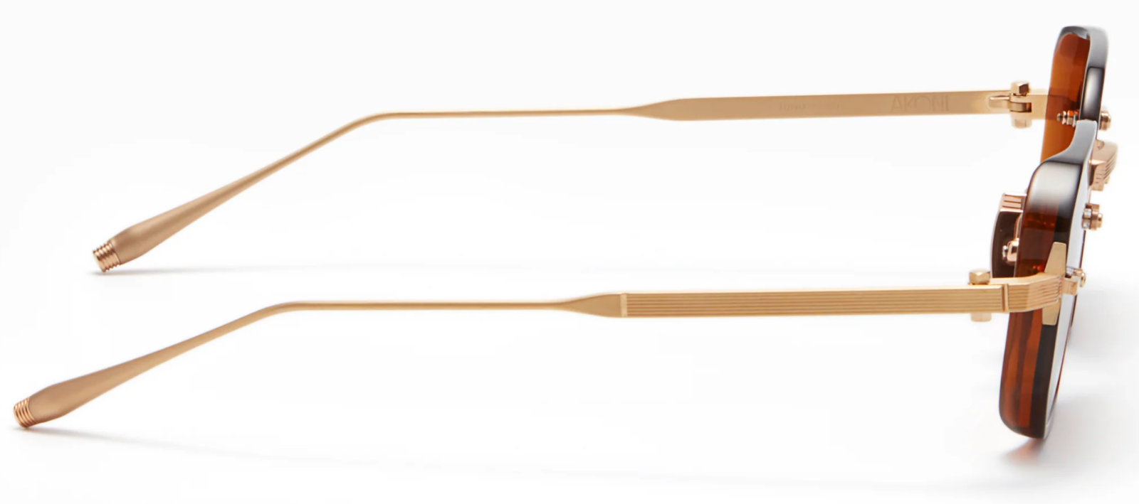 Pre-owned Akoni Sunglasses Juno-two Aks-307b-47 Gold Brown Unisex