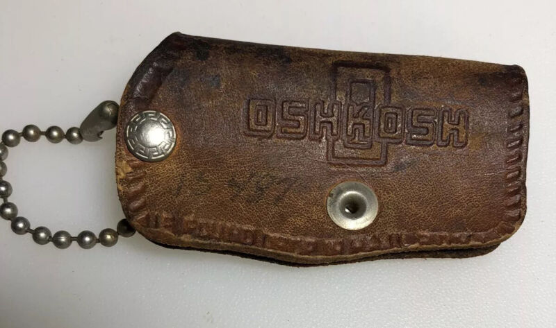 Oshkosh Truck Corporation Wisconsin Trucking Semi Advertising Leather Keychain