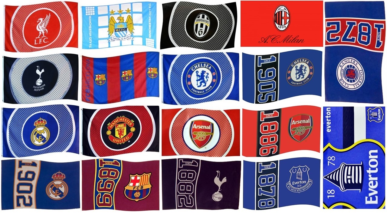 International Soccer Clubs Flags Official European Football Fans ...