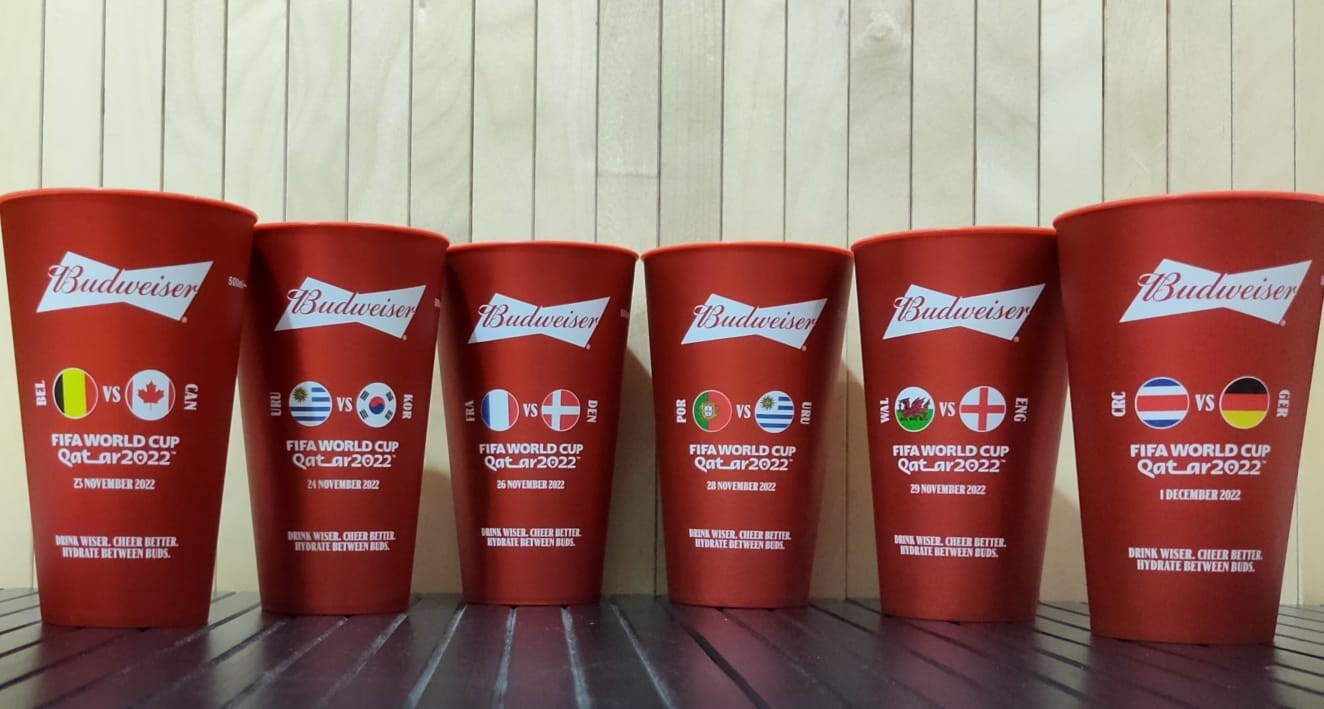 ワールドカップカタール 現地限定Budweiserカップ500mL非売品5個組 FIFA World Cup Qatar 2022 Budweiser Cup (Hard Plastic) | eBay