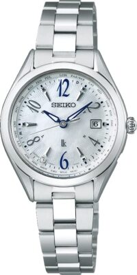 Pre-owned Seiko Lukia Ssqv103 Silver Lady Collection Titanium Solor Radio Women's Watch