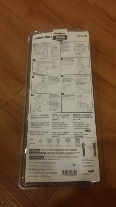 Porter-Cable 59375 Strike and Latch Template