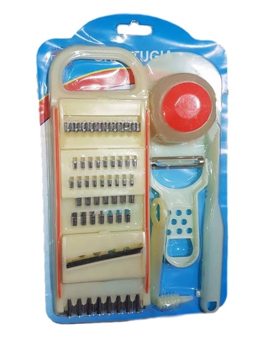 Set Kit Grattugia PelaPatate Gratta Frutta Verdura Carote Patate dfh