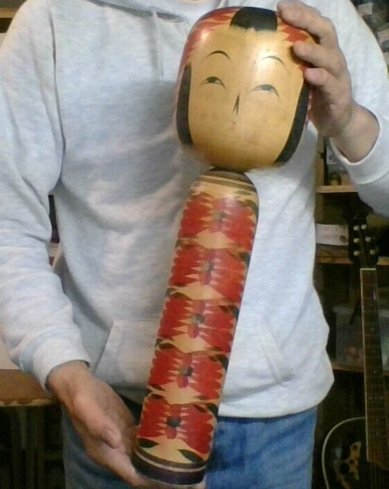 45.1cm 17.75Inch Jumbo Kokeshi by Asakura Kinu(1918-2018 45.1cm 17.75Inch Jumbo Kokeshi by Asakura Kinu(1918-2018