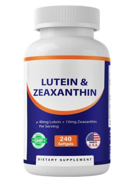 Лютеин 40 мг с зеаксантином 10 мг, 240 гелей, не содержит ГМО /Сделано в США