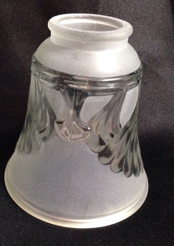 Glass Lamp Shades Ceiling Light Globes Clear&Frosted Shell Pattern New Set of 2