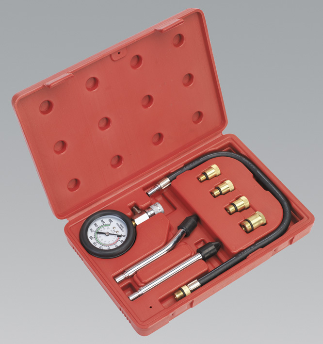 Petrol Engine Compression Tester Tool Kit Test 10mm 12mm 14mm 18mm