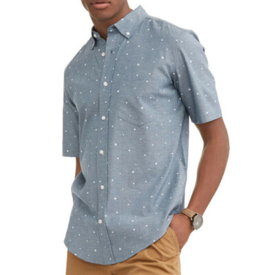 George Men's Printed Stretch Woven Shirt w/ Stars, Size S (34-36) New with Tags!