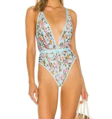 NEW MAAJI 'Smooth Skies Safari' Floral 1-Piece Reversible Swimsuit L Large $154