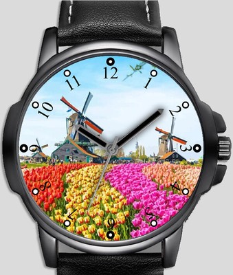 Windmill Country Scene Stylish Rare Quality Wrist Watch
