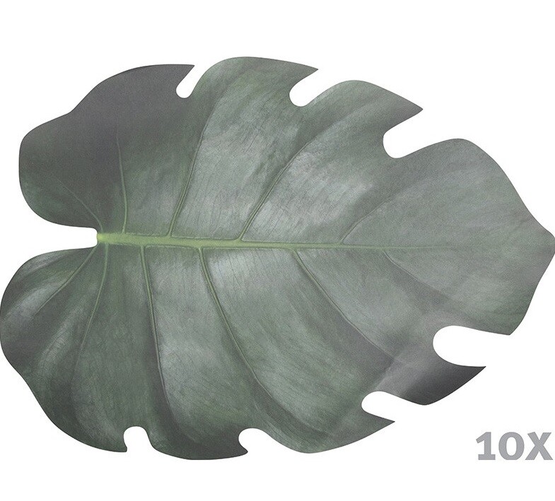 10 Stk Monstera BlÃ¤Tter 43x32cm Tischdeko Untersetzer Platzmatte Namenskarten