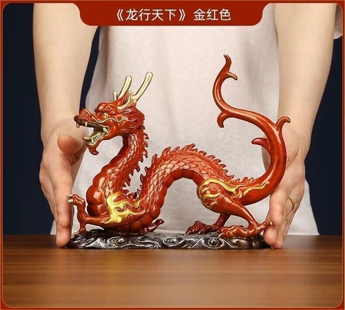 専用　秘蔵放出 天然ファイアクォーツ 龍彫刻 レッドドラゴン 台座付き 一点物 7.5