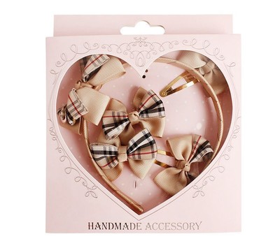 5pcs Toddler Girls Kids HAIR ACCESSORY Christmas gift set bow Band Elastic clips