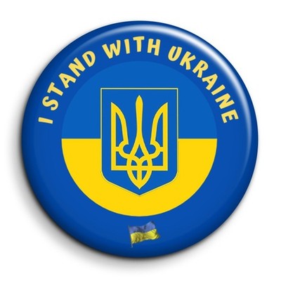 i stand with Ukraine - Badge Epingle 38mm Button Pin