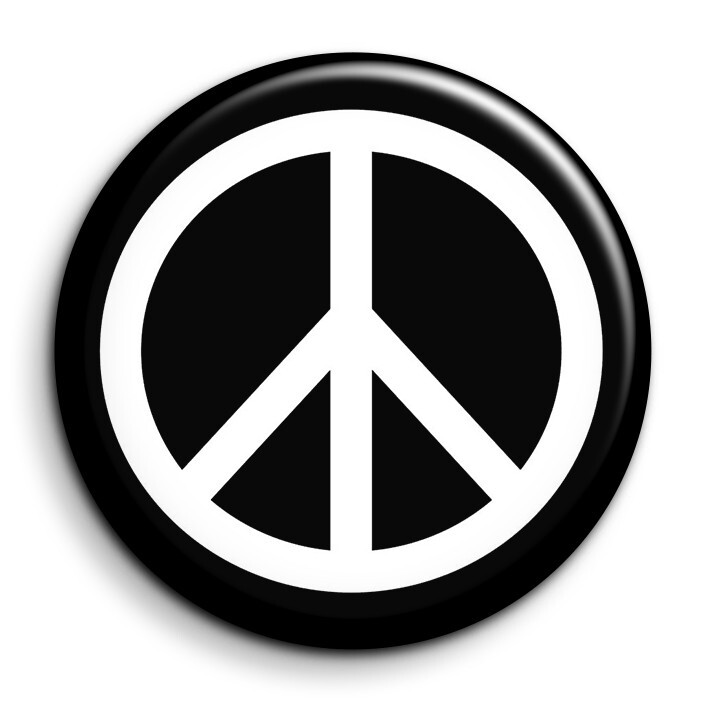 Peace Symbol Pacifist Ban The Bomb Sign Hippie Lov Badge Epingle 38mm Button Pin