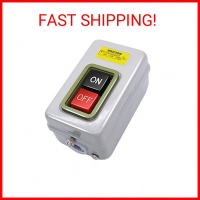 AC 220V/380V Push Button Switch On/Off Start Stop Switch 3 Phase Self Lock Elect