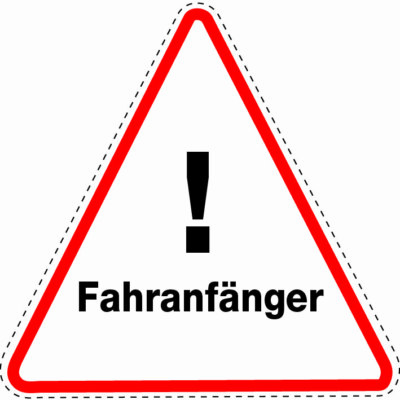 Fahranfänger Aufkleber ca. 12cm Auto Schild Anfänger