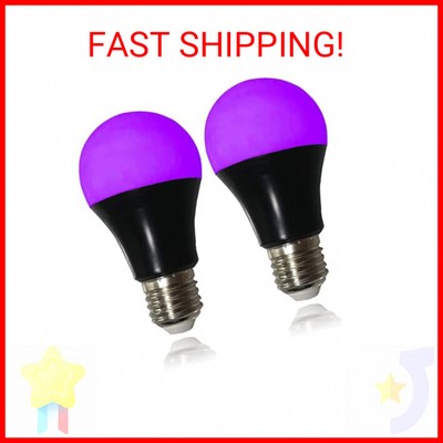 CICINY UV LED Black Light Bulbs 2 Pack, A19 E26 8W Blacklight Bulb for Glow in T
