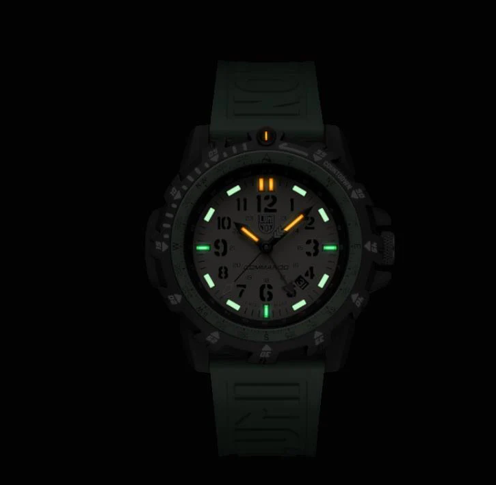 Pre-owned Luminox Commando Gmt Raider Military Sapphire Beige Green Band Watch Xl.3337
