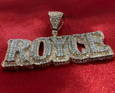 Pre-owned Nsg 2.11ct D/vvs Moissanite Custom Letter Name Layer Pendant 925 Silver In White