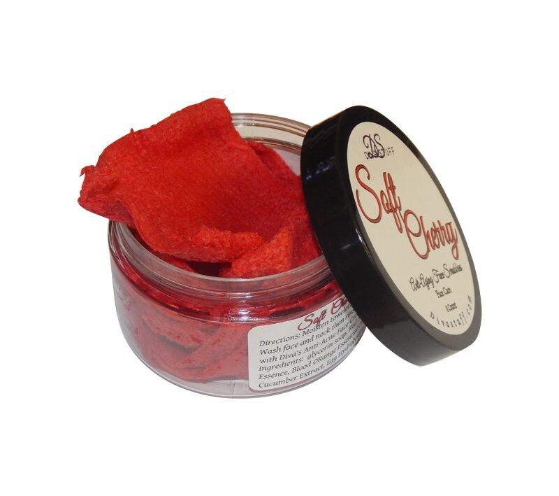 Soft Cherry Anti Aging Face Scrubbies, W/ Red Cherry Extract