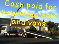 CASH PAID FOR UNWANTED CARS VANS 