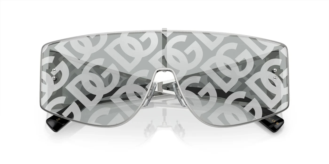 Pre-owned Dolce & Gabbana Dg2305 05/al Silver Light Grey Mirror Dg 145mm In Gray
