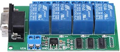 DC 12V 4 Channel Relay Board, DB9 RS232 Remote Control UART Serial Port Switch