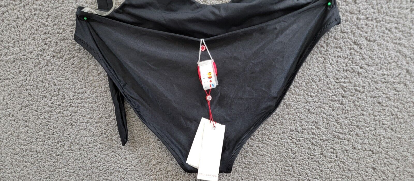 Red Carter Shine Solids Cutout Skimpy Fit One-Piece Swimsuit Women's XL Black - Picture 12 of 14