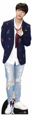 Jin from Bangtan Boys Red Tie Lifesize and FREE Mini Cardboard Cutout K-Pop 