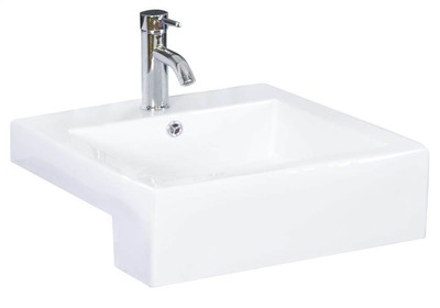 6 in. Semi Recessed Rectangular Vessel Sink in White [ID 3559352]