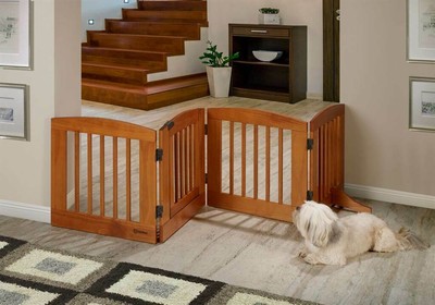 24in. Medium Single Panel Pet Gate in Chestnut [ID 3458397]