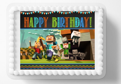 Crafts Mine Edible Image Personalized Edible  Birthday Cake Topper Sticker Decal